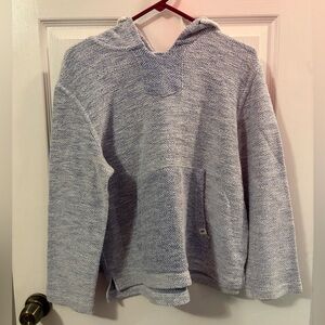 Blue and White Herringbone Hoodie